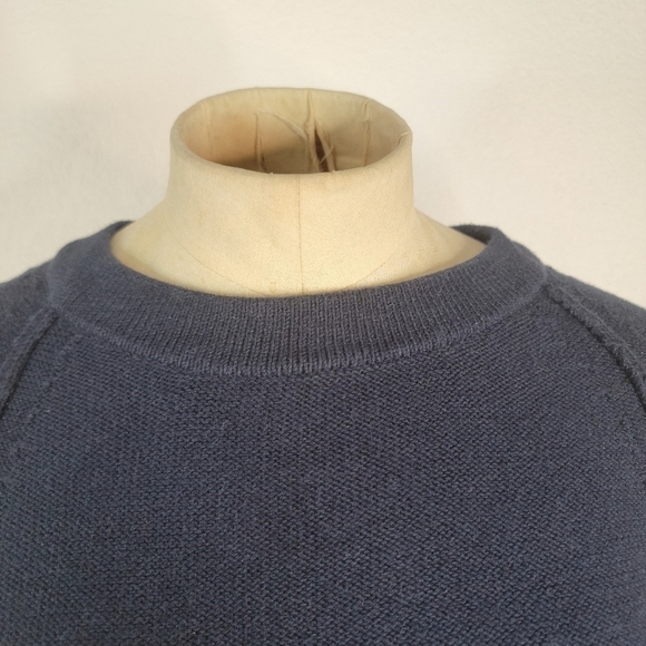 By Anthropologie Semi Crop Sweater Sz S Crewneck Balloon Sleeve Key Hole Back - Picture 2 of 6